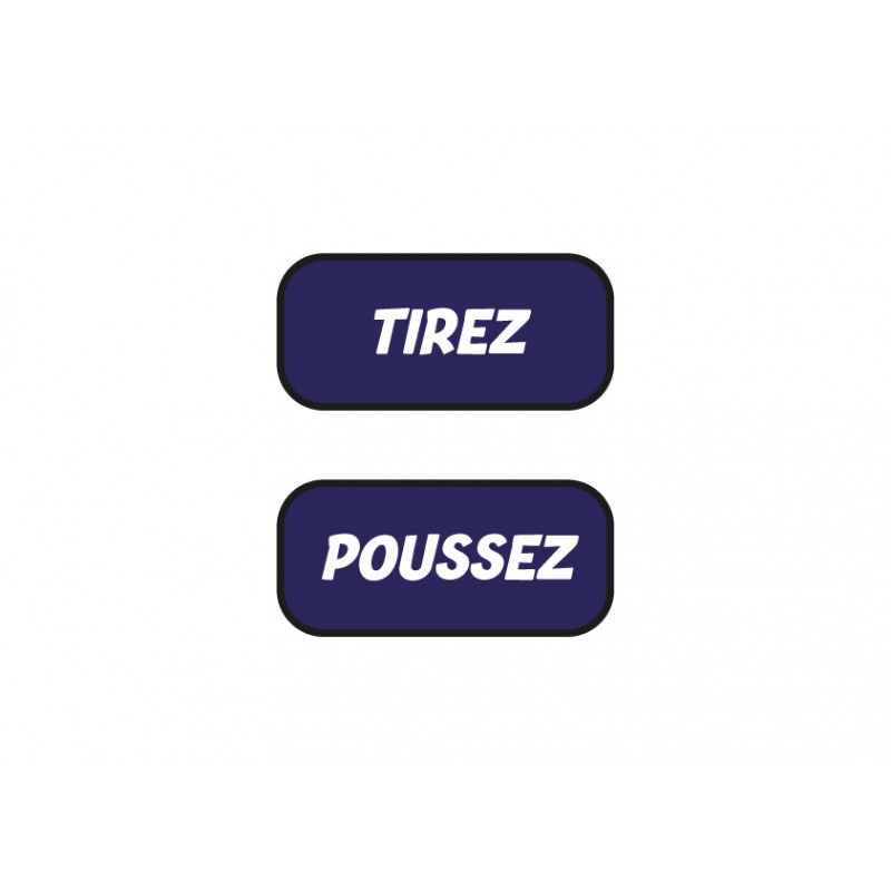 Autocollant poussez tirez