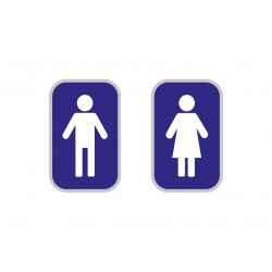 Toilettes Homme Femme sticker autocollant