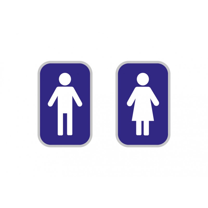 Toilettes Homme Femme sticker autocollant