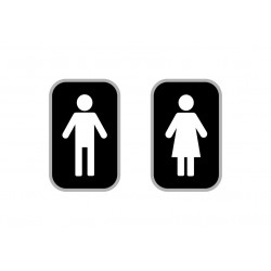 Sticker autocollant pour porte de toilettes homme femme