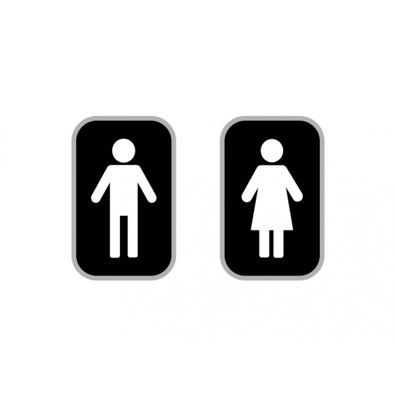 Sticker autocollant pour porte de toilettes homme femme