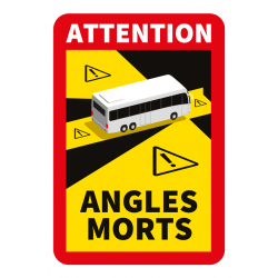 Sticker obligatoire Poids Lourd Angles Morts pour bus. Autocollant.