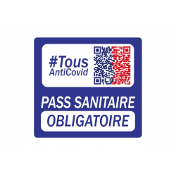 Autocollant Pass sanitaire obligatoire pour établissement, commerce, bar, restaurant