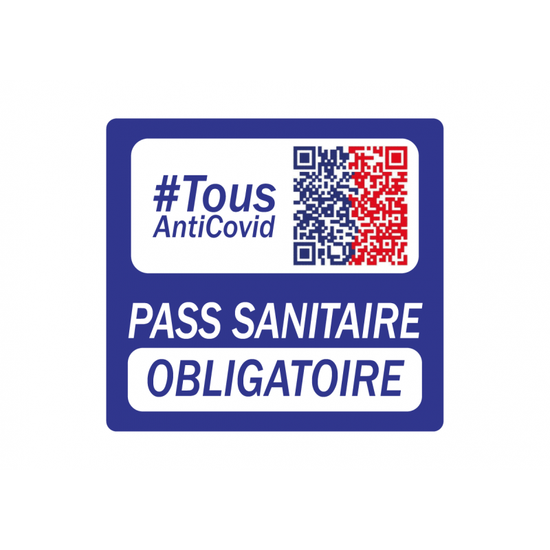 Autocollant Pass sanitaire obligatoire pour établissement, commerce, bar, restaurant